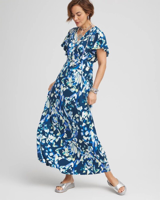 Flutter Sleeved Jersey Maxi Dress - image 2